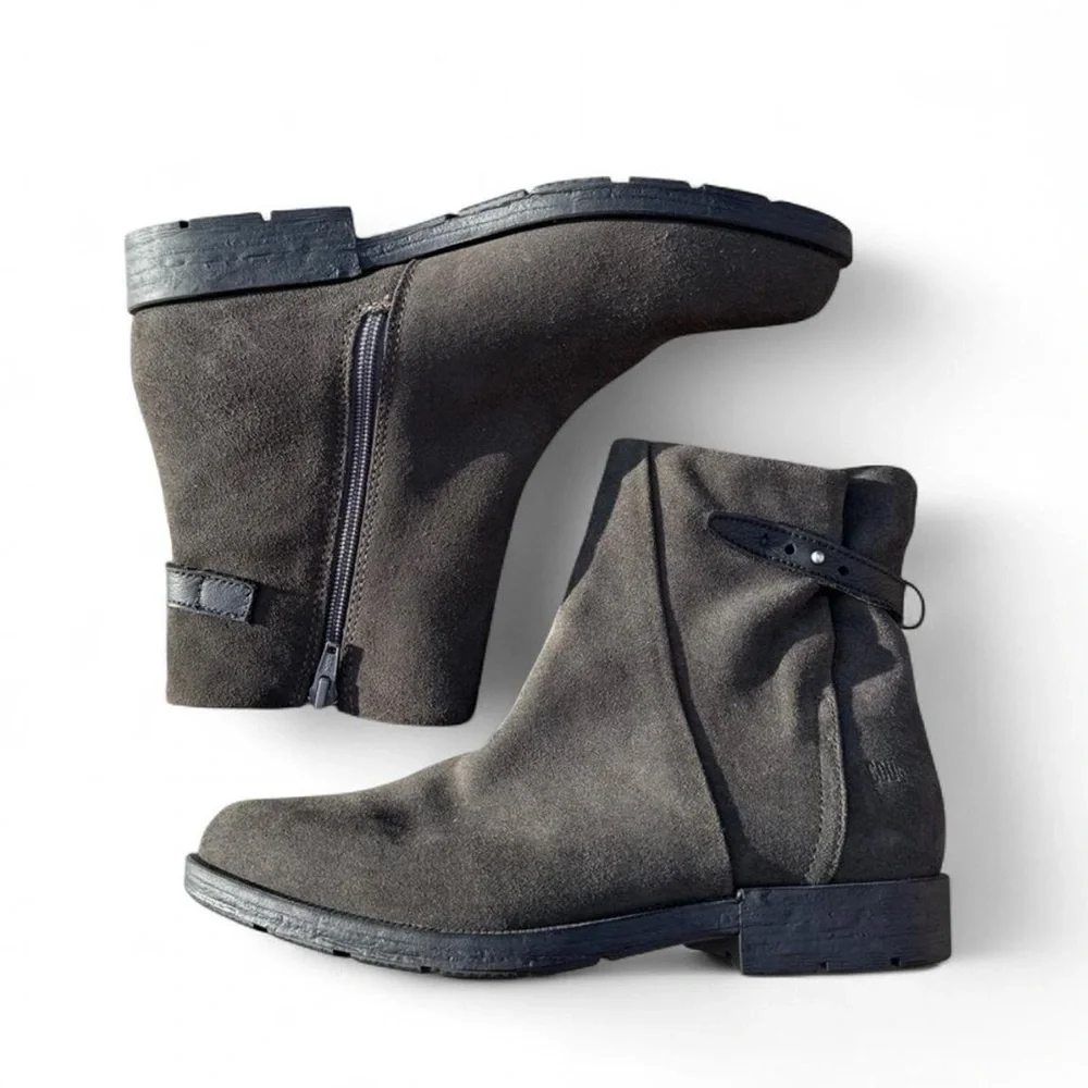 Cougar Women's Charcoal Suede Ankle Boots with Side Zip